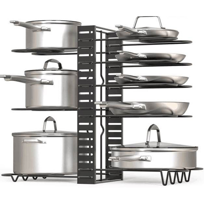 Black Iron Kitchen Rack: 8-Tier Organizer - Home2luxury