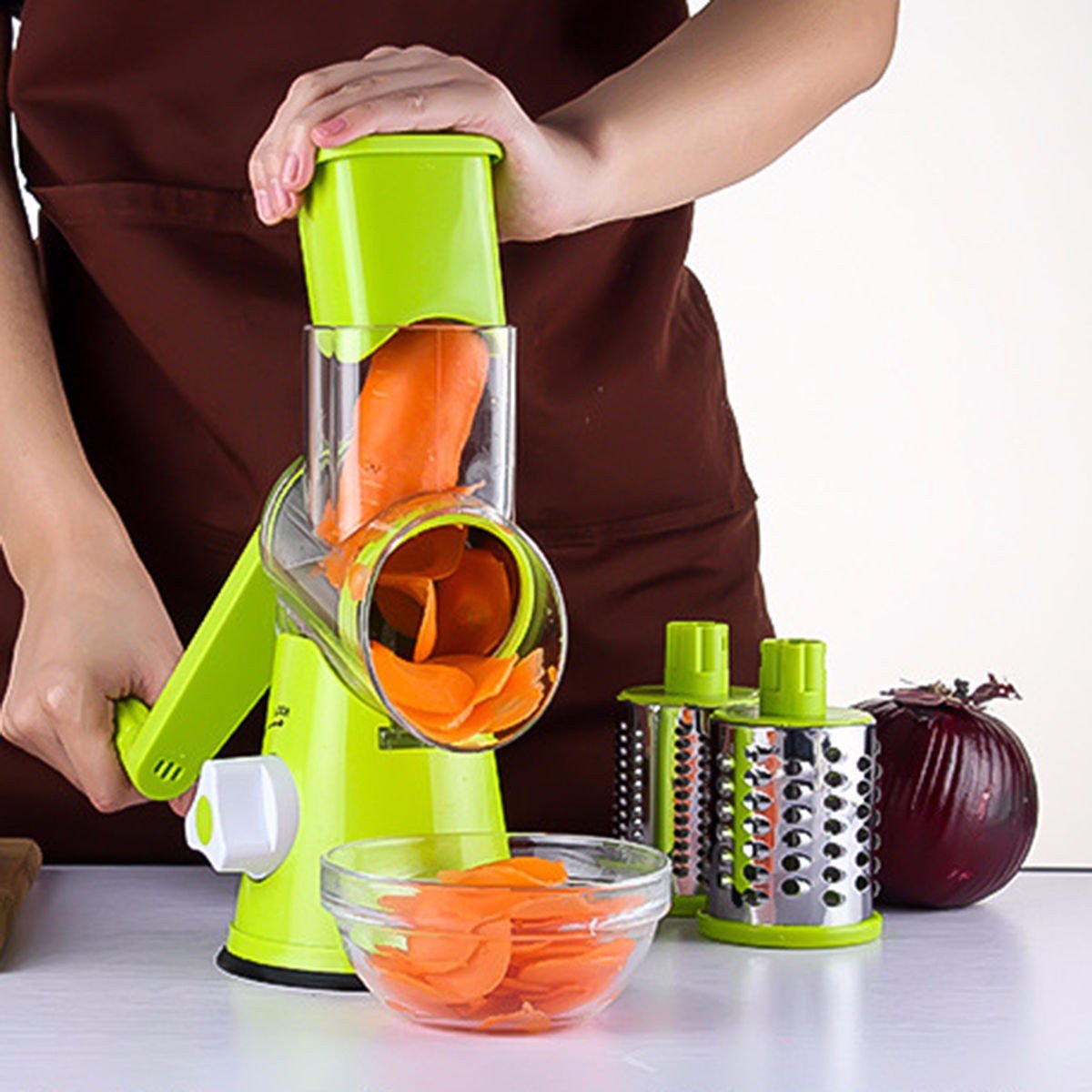 Round Mandoline Slicer - Grater & Julienne Cutter - Home2luxury