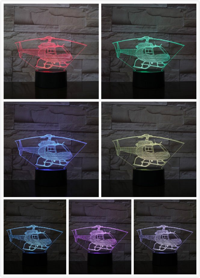 3D Helicopter Touch Lamp - Colorful. - Home2luxury