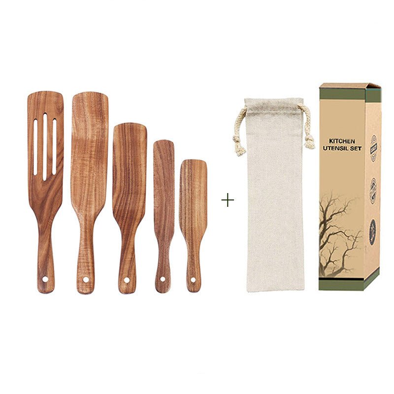 Acacia Utensil Set: Teak Spurtles & Spatula - Home2luxury
