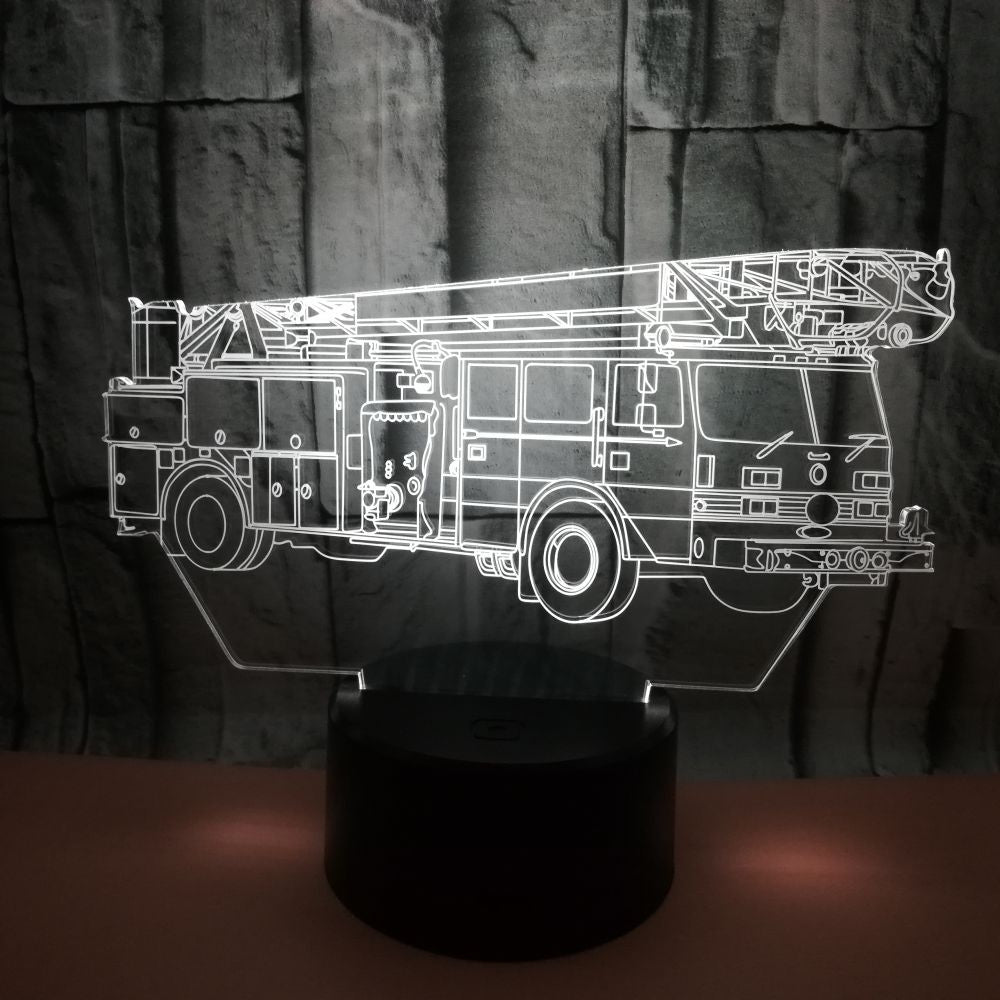 Colorful 3D Fire Truck Night Light - Touch Contro - Home2luxury
