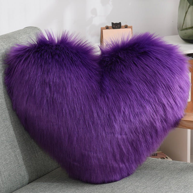 Heart-Shaped Plush Throw Pillow - White - Home2luxury