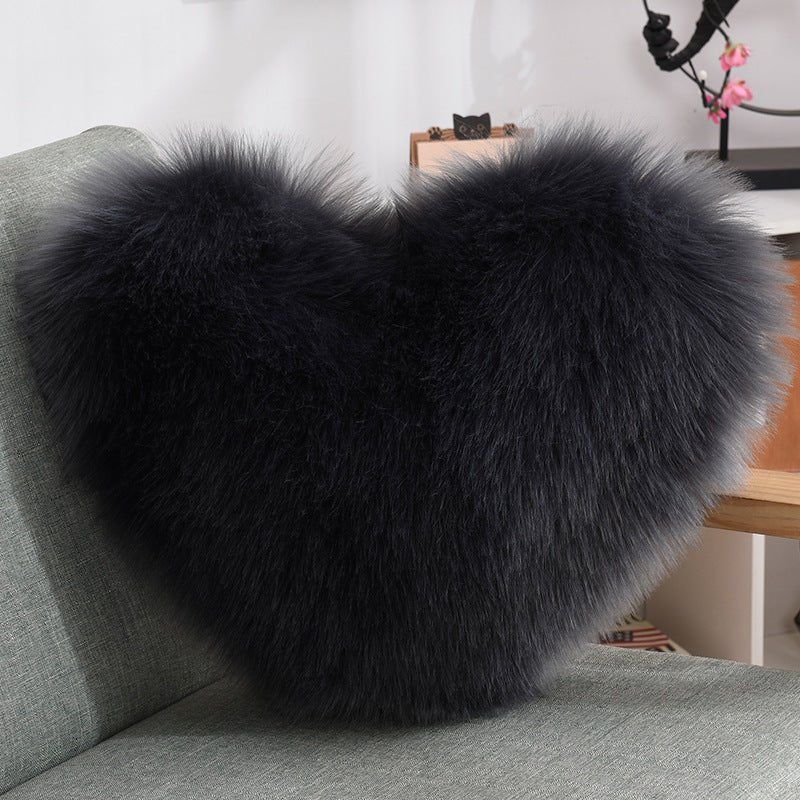 Heart-Shaped Plush Throw Pillow - White - Home2luxury