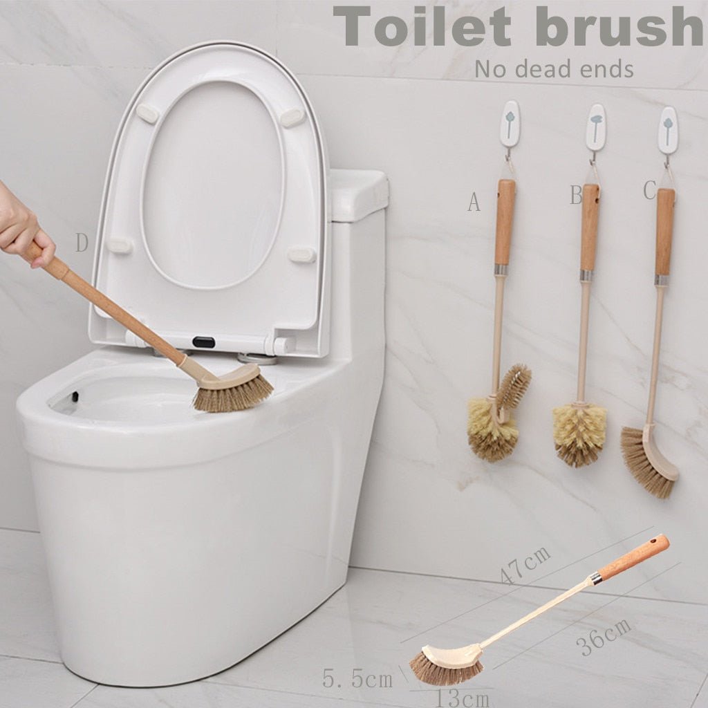 Wooden Handle Toilet Brush - Multi-use Cleaner - Home2luxury