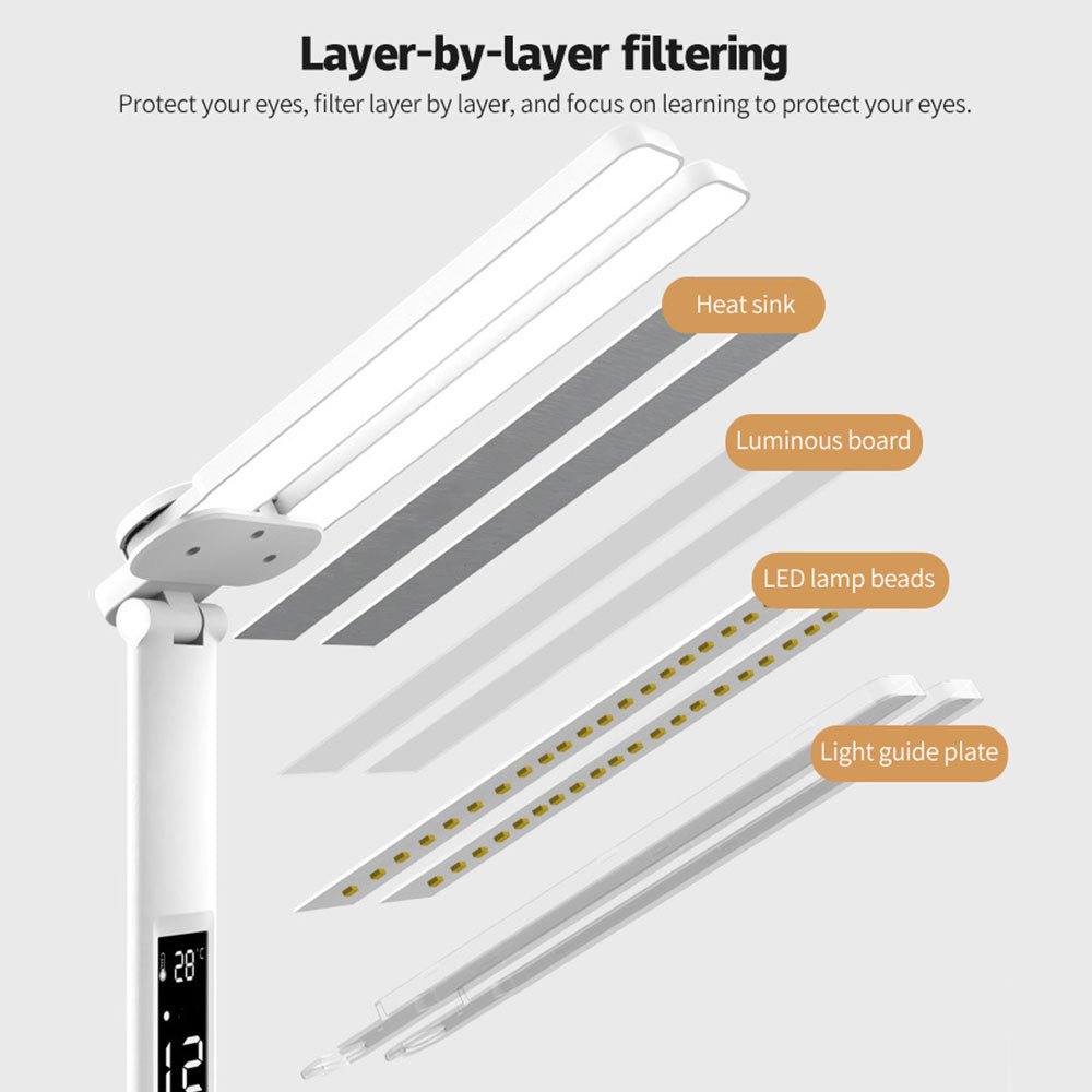 LED Desk Lamp with USB and Calendar - Dimmable. - Home2luxury