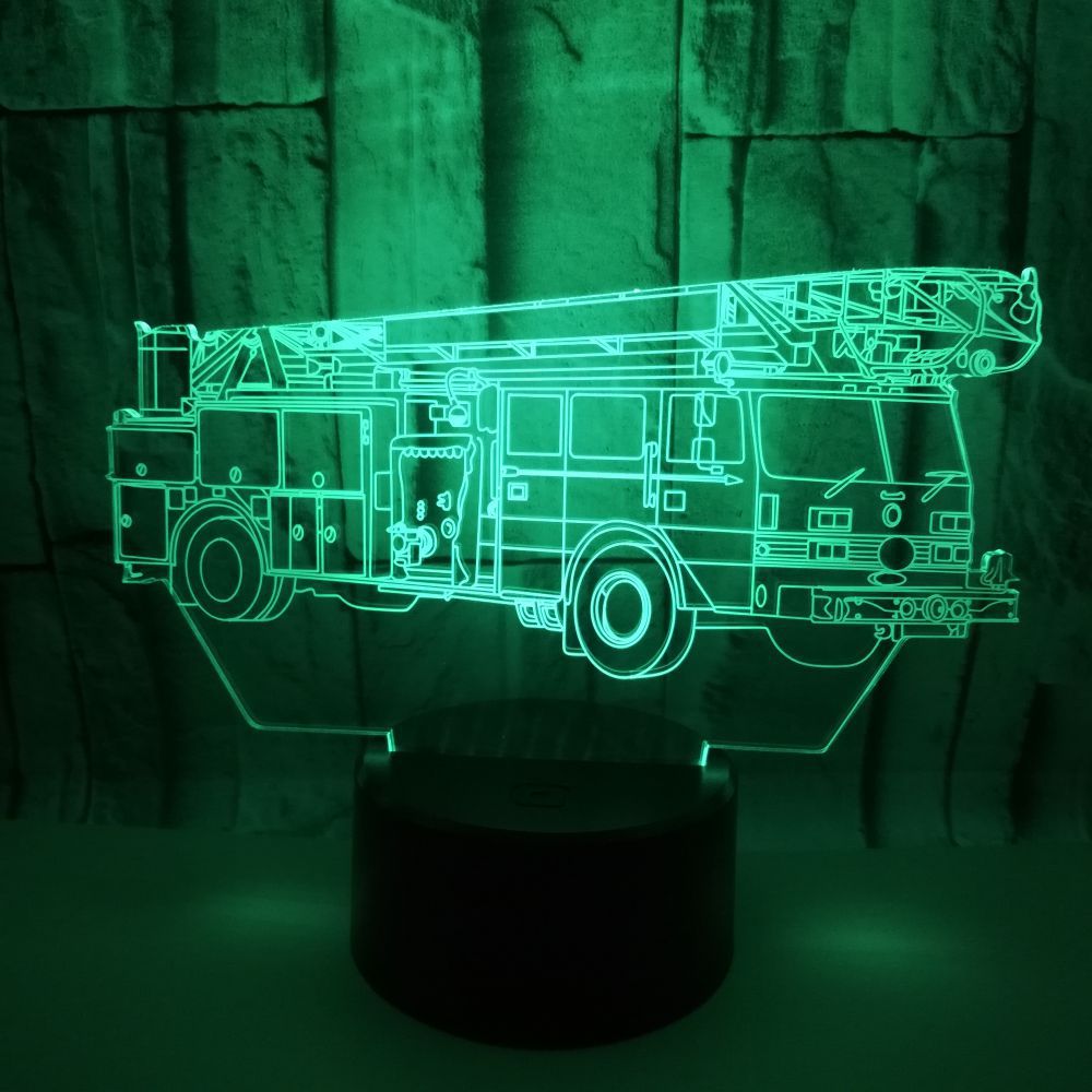 Colorful 3D Fire Truck Night Light - Touch Contro - Home2luxury
