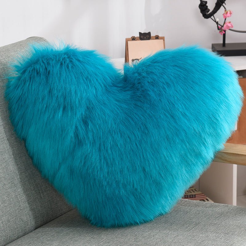 Heart-Shaped Plush Throw Pillow - White - Home2luxury