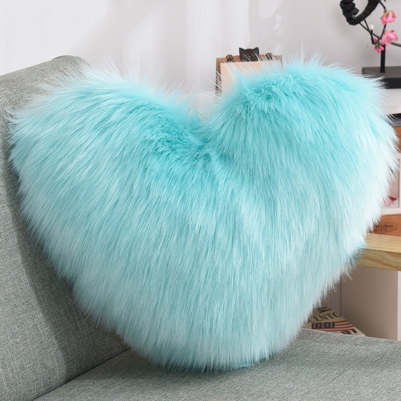Heart-Shaped Plush Throw Pillow - White - Home2luxury