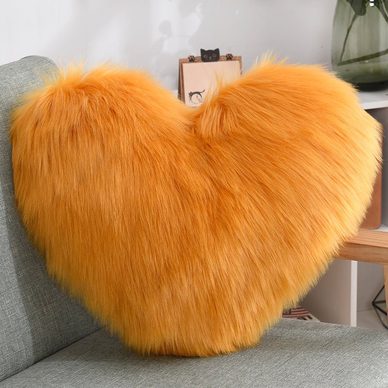 Heart-Shaped Plush Throw Pillow - White - Home2luxury