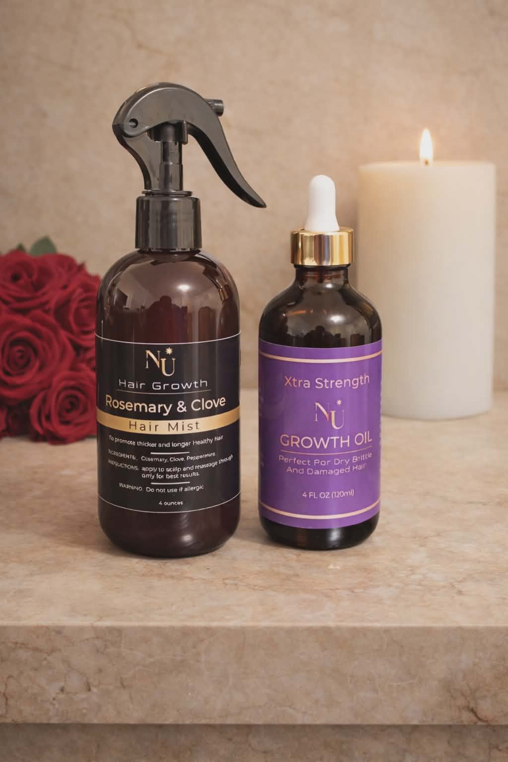 Nu Hair Growth hair mist and Xtra Strength Hair oil