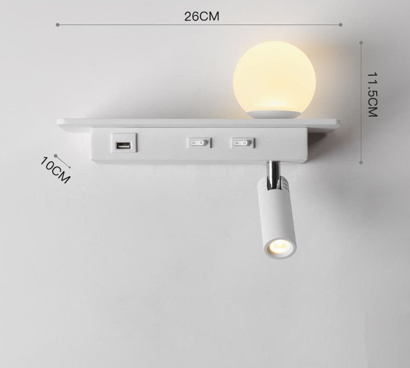 Bedside Lamp With USB Port Shelf - Home2luxury 