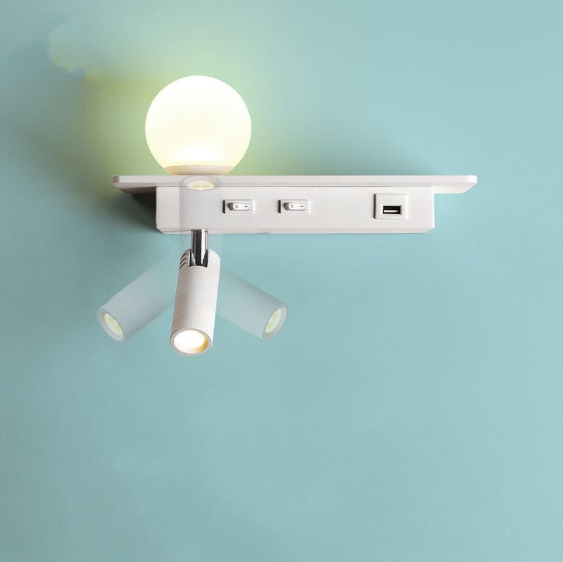 Bedside Lamp With USB Port Shelf - Home2luxury 
