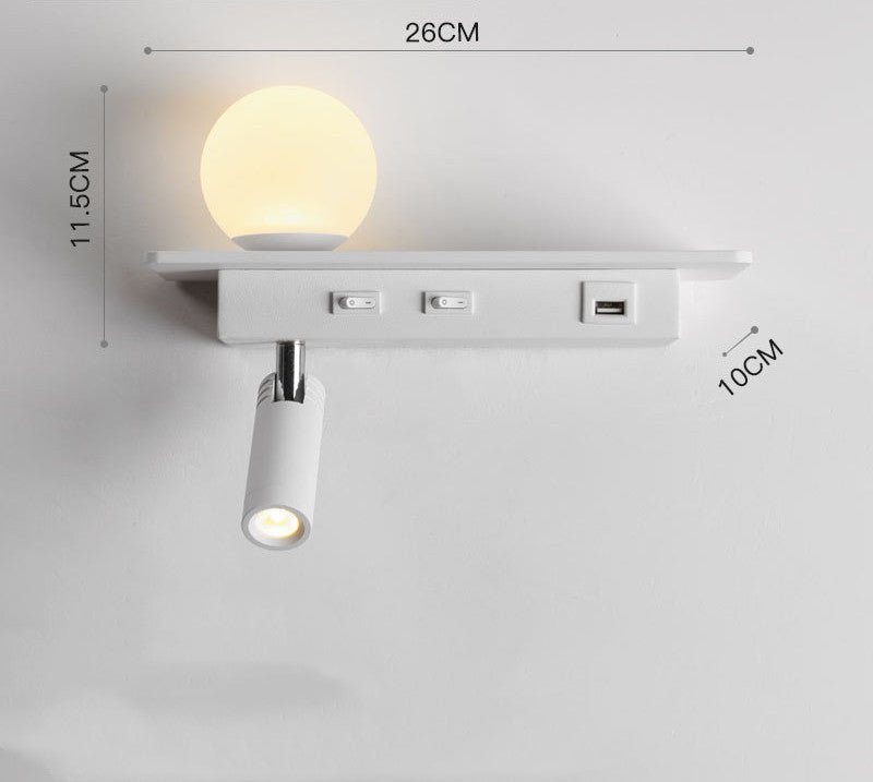 Bedside Lamp With USB Port Shelf - Home2luxury 