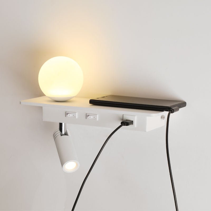 Bedside Lamp With USB Port Shelf - Home2luxury 