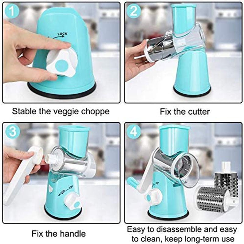 Vertical Vegetable Slicer - Rotary Grater & Cutter. - Home2luxury 